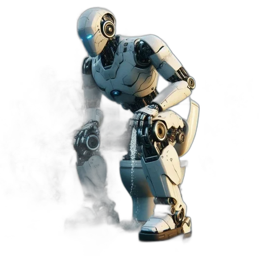 robot, concept art, 3d render, cyberpunk transparent PNG cut-out
