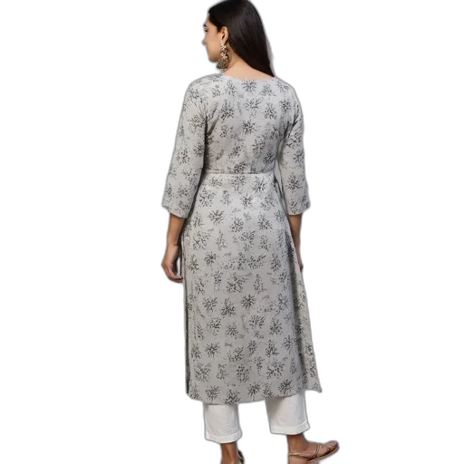 dress, printed, kurti, front transparent PNG cut-out