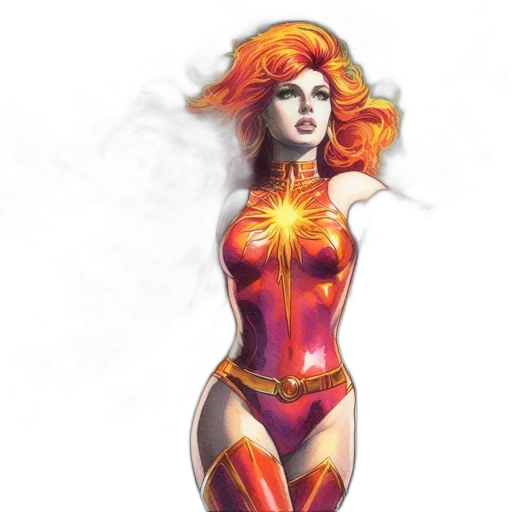 comic book art, concept art, fantasy art, watercolor transparent PNG cut-out