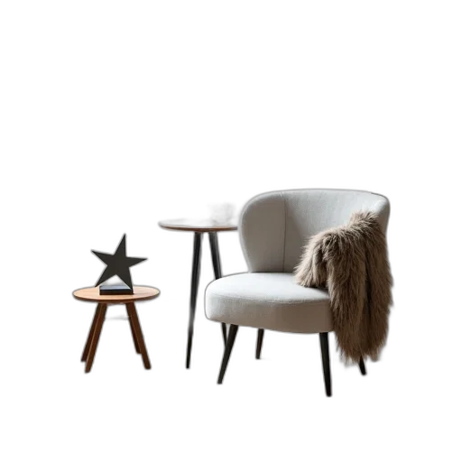 furniture, hair, 3d render, photorealistic transparent PNG cut-out
