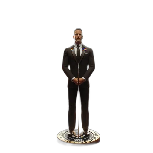 staff, 3d render, man, stands transparent PNG cut-out