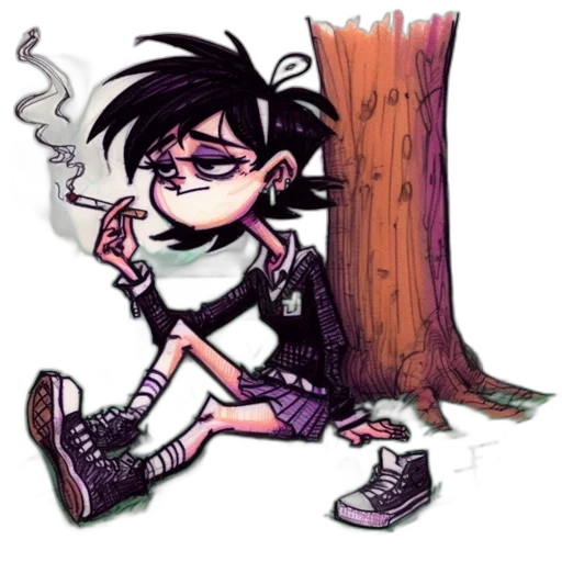 cartoon, concept art, comic book art, cyberpunk transparent PNG cut-out