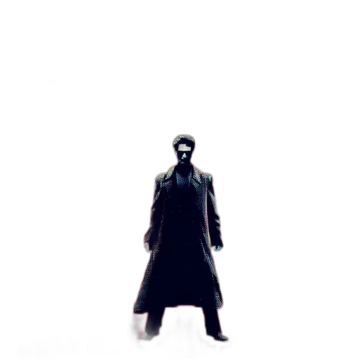 jacket, staff, robot, creature transparent PNG cut-out