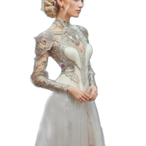dress, crown, staff, jewelry transparent PNG cut-out