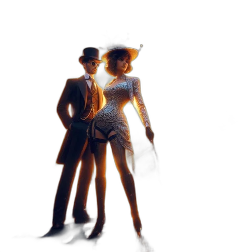 dress, hat, umbrella, concept art transparent PNG cut-out