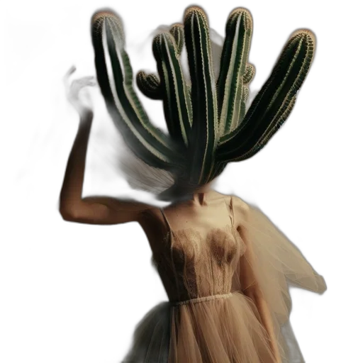 dress, creature, mask, hair transparent PNG cut-out