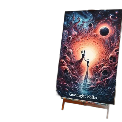 umbrella, concept art, outer space, artist transparent PNG cut-out