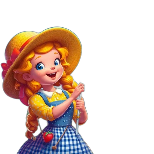 hat, dress, face, staff transparent PNG cut-out