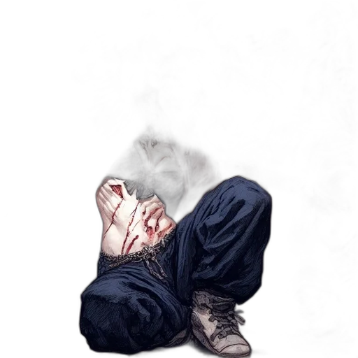 mask, face, jacket, shoes transparent PNG cut-out