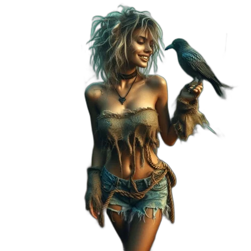 fantasy art, concept art, comic book art, cyberpunk transparent PNG cut-out
