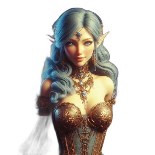 jewelry, dress, crown, fantasy art transparent PNG cut-out