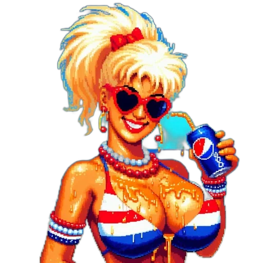 pixel art, vaporwave, cartoon, comic book art transparent PNG cut-out