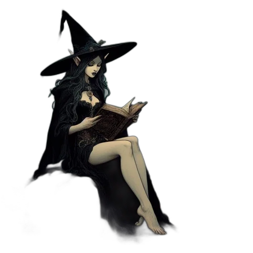 staff, hat, dress, fantasy art transparent PNG cut-out