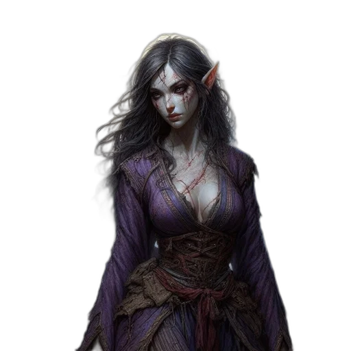 dress, staff, dragon, fantasy art transparent PNG cut-out