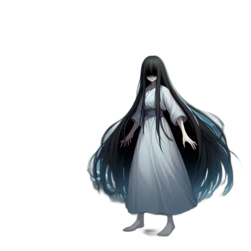 dress, creature, hair, mask transparent PNG cut-out
