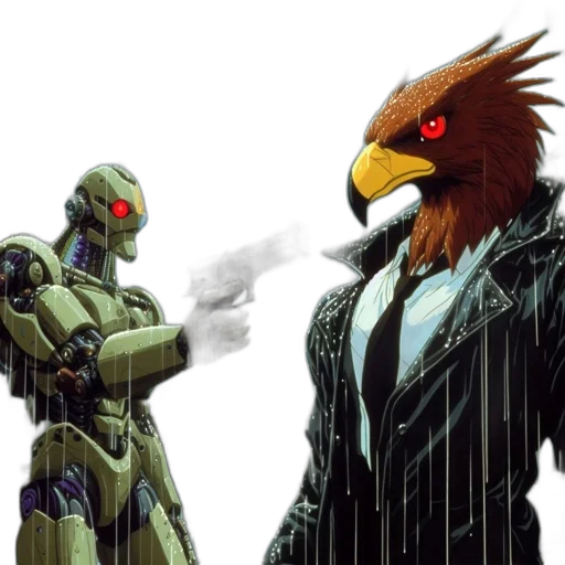 concept art, comic book art, pixel art, cyberpunk transparent PNG cut-out
