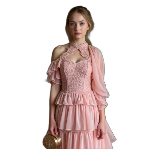 dress, jewelry, photorealistic, 3d render transparent PNG cut-out
