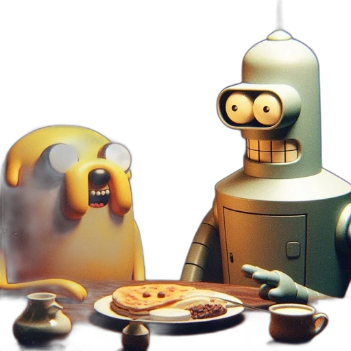 robot, food, 3d render, concept art transparent PNG cut-out