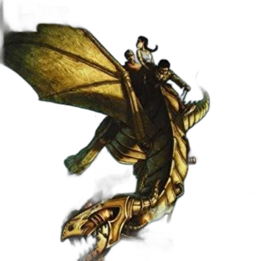 dragon, staff, creature, animal transparent PNG cut-out