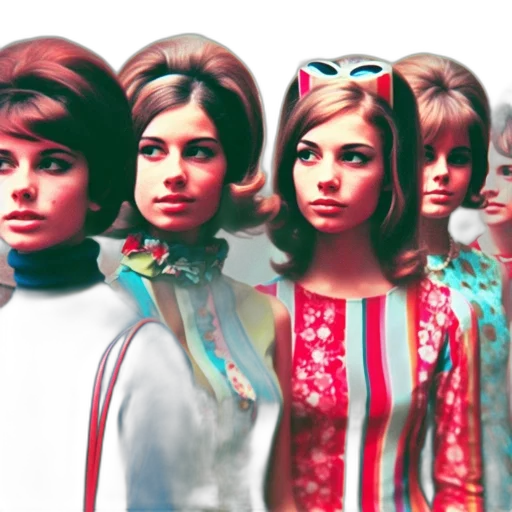 group, women, 1960s, 70s transparent PNG cut-out