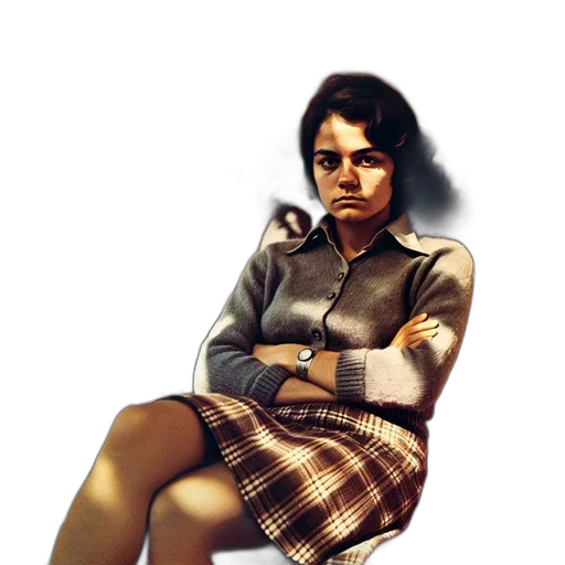 dress, jacket, face, staff transparent PNG cut-out