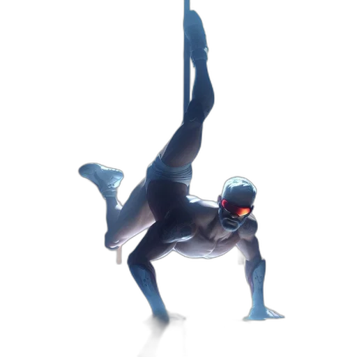robot, creature, staff, sword transparent PNG cut-out