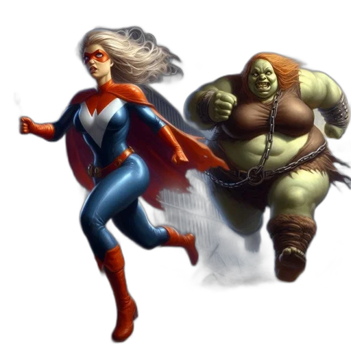comic book art, concept art, fantasy art, 3d render transparent PNG cut-out