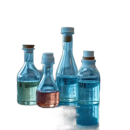 bottle, blue, biochemistry, manufacturing transparent PNG cut-out