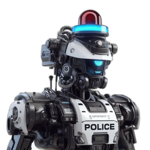 robot, concept art, cyberpunk, 3d render transparent PNG cut-out