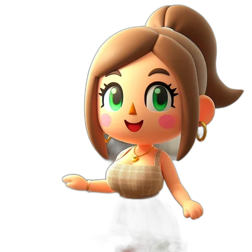 staff, dress, creature, 3d render transparent PNG cut-out