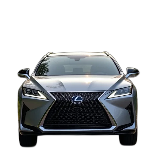 car, 3d render, front, silver transparent PNG cut-out