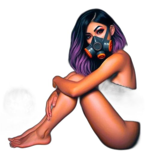 mask, concept art, pixel art, watercolor transparent PNG cut-out