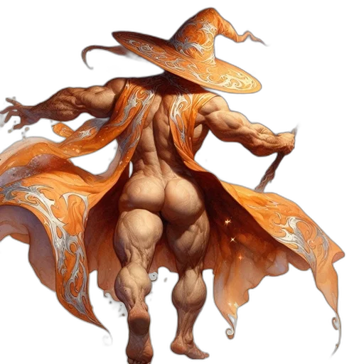 hat, creature, staff, dragon transparent PNG cut-out