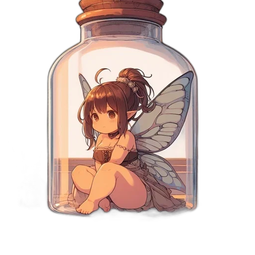 bottle, dress, weapon, creature transparent PNG cut-out