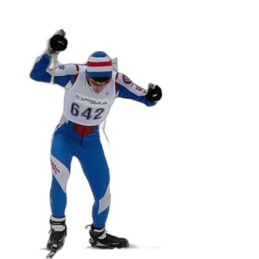 skier, wearing, number, 642 transparent PNG cut-out