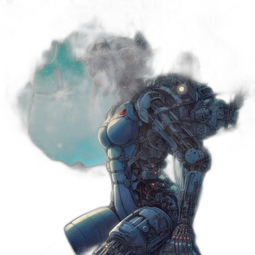 robot, weapon, cyberpunk, concept art transparent PNG cut-out