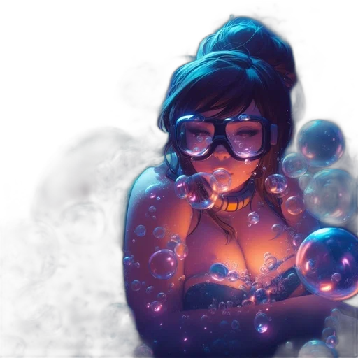 concept art, fantasy art, comic book art, cyberpunk transparent PNG cut-out