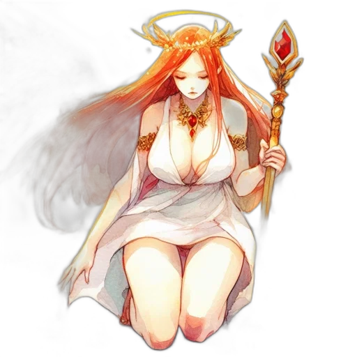 staff, sword, dress, fantasy art transparent PNG cut-out