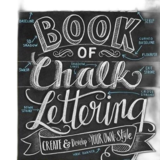 complete, book, chalk, lettering transparent PNG cut-out