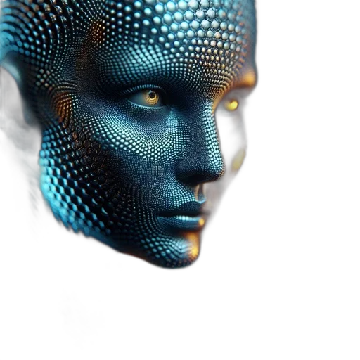 robot, face, mask, 3d render transparent PNG cut-out