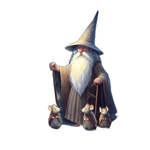 staff, hat, creature, dragon transparent PNG cut-out