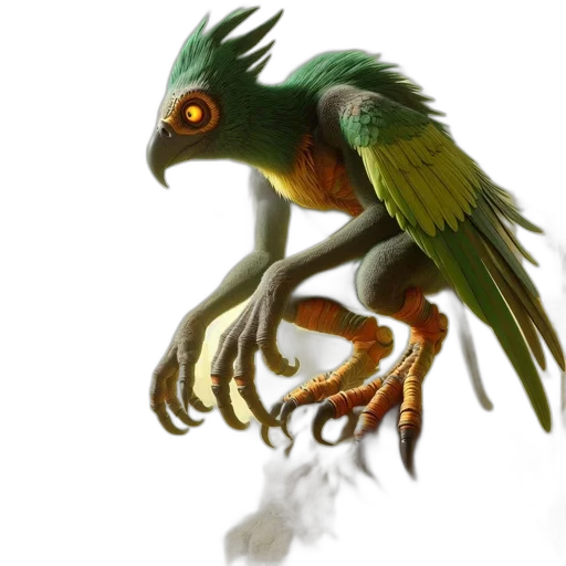 creature, dragon, animal, staff transparent PNG cut-out