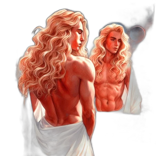 hair, fantasy art, concept art, photorealistic transparent PNG cut-out