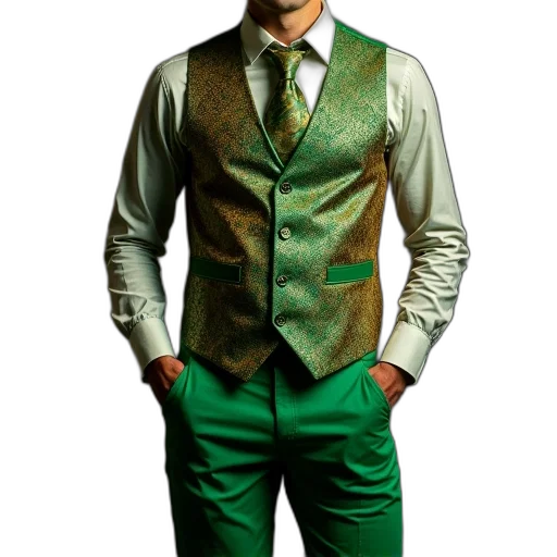 jacket, staff, green, earth tones transparent PNG cut-out
