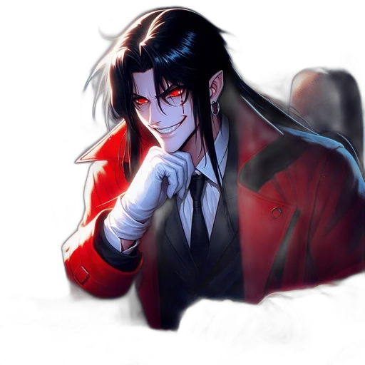 creature, jacket, mask, staff transparent PNG cut-out