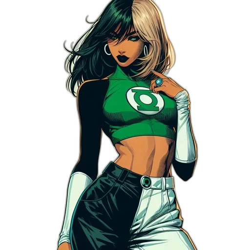 comic book art, concept art, cartoon, green transparent PNG cut-out