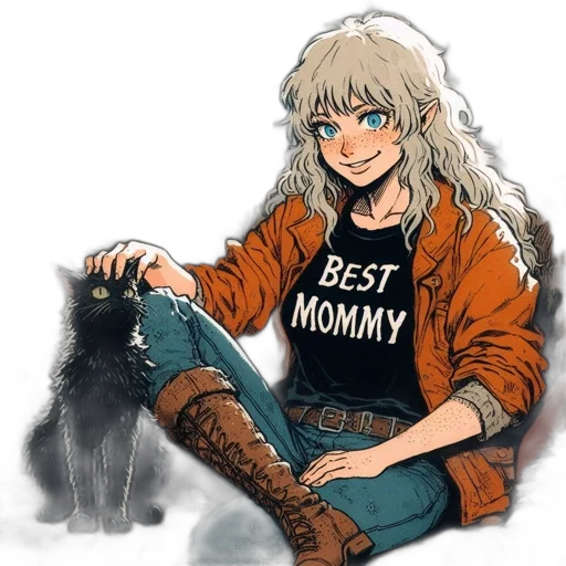 jacket, animal, anime, watercolor transparent PNG cut-out