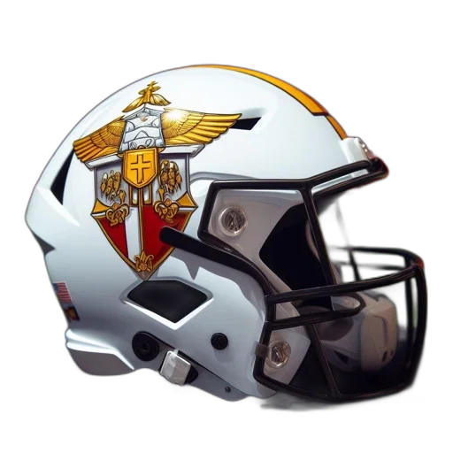 white, football, helmet, featuring transparent PNG cut-out