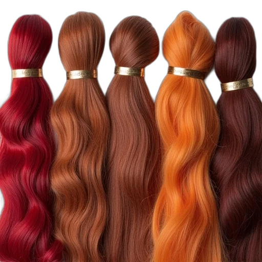 hair, colorful, red, earth tones transparent PNG cut-out