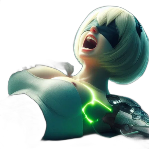 robot, hair, weapon, creature transparent PNG cut-out